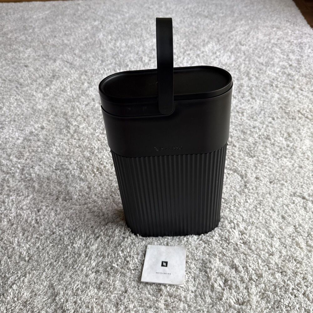 NESPRESSO Recycling Bin Black Coffee Capsule Pod Container Handle Lid 160 Count